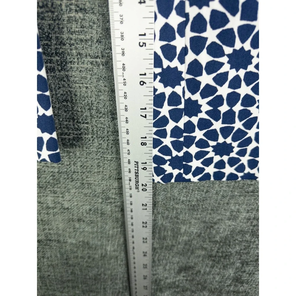 NWT Talbots Chatham Crop Pant Womens 10P Navy Blue White Geometric Print Slim Le